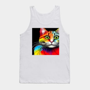 Colorful Cat Art Designs Tank Top